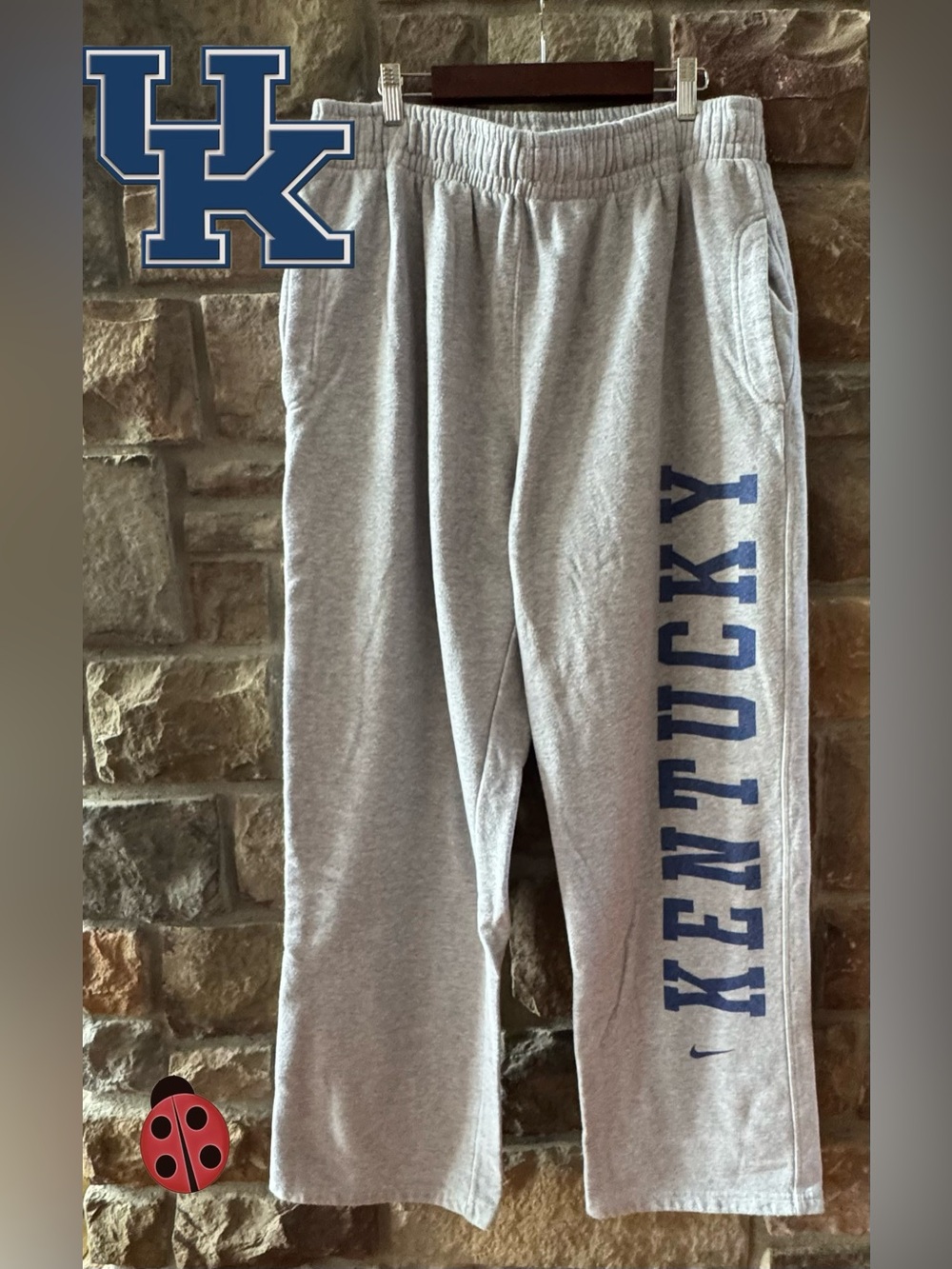 Nike Grey Sweatpants with Blue 'KENTUCKY' Lettering -XL